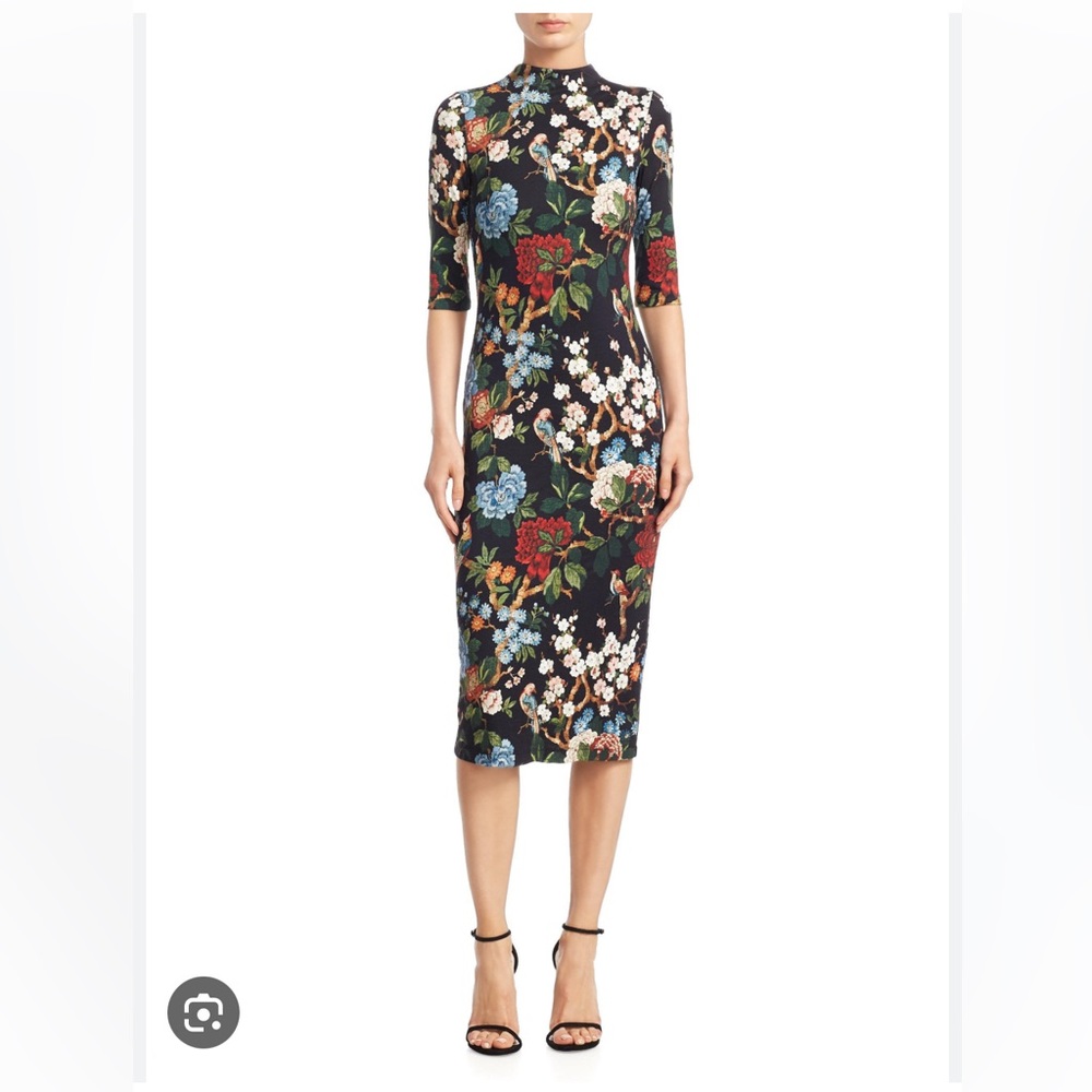Alice and Olivia Delors floral midi dresss